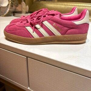 Adidas Gazelle Pink and White Sneakers